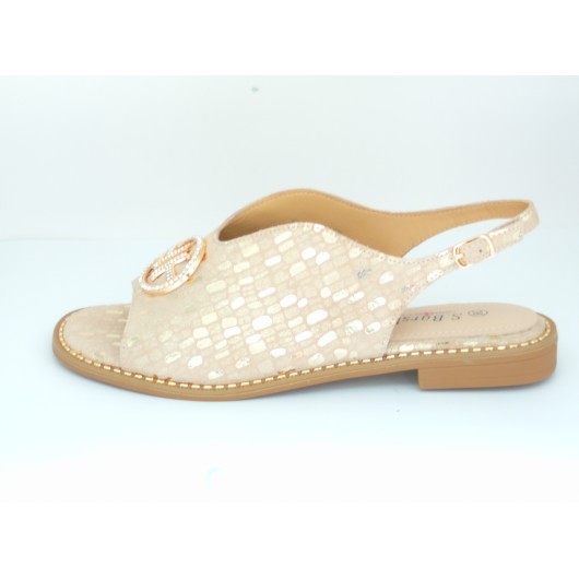Sandałki skórzane S.Barski zlote