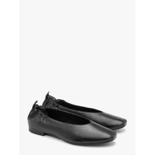 Ryłko czarne baleriny z kwadratowym noskiem