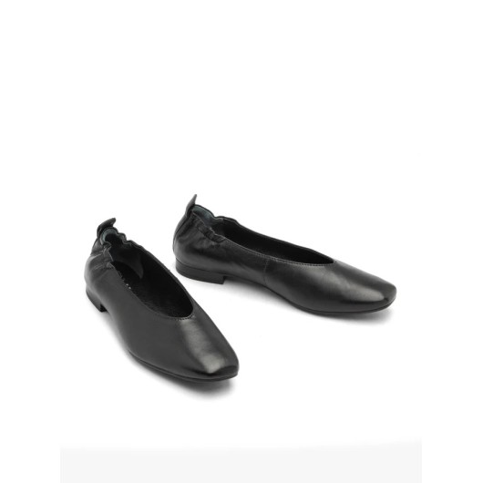 Ryłko czarne baleriny z kwadratowym noskiem
