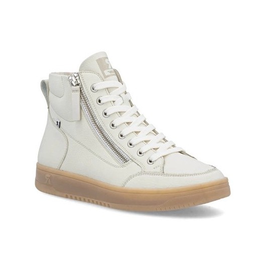 Casualowe botki damskie Rieker W1971-80 białe na platformie