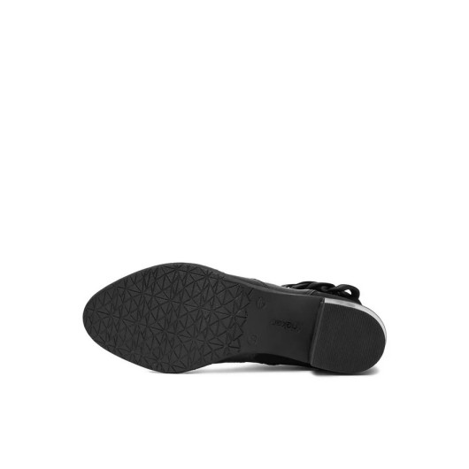 Botki skórzane damskie Rieker Y066-00 czarne