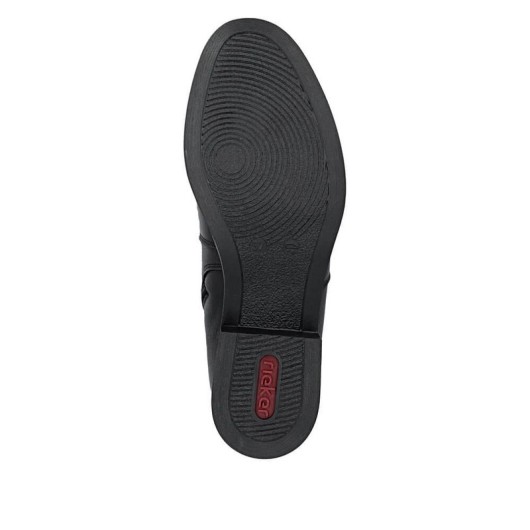 Sztyblety damskie Rieker 77051-00 czarne – skórzane, klasyczne