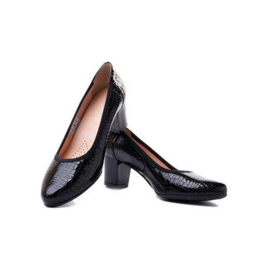 Czarne skórzane czółenka BIOECO BY ARKA