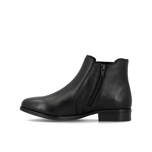 Sztyblety damskie Rieker 77051-00 czarne – skórzane, klasyczne