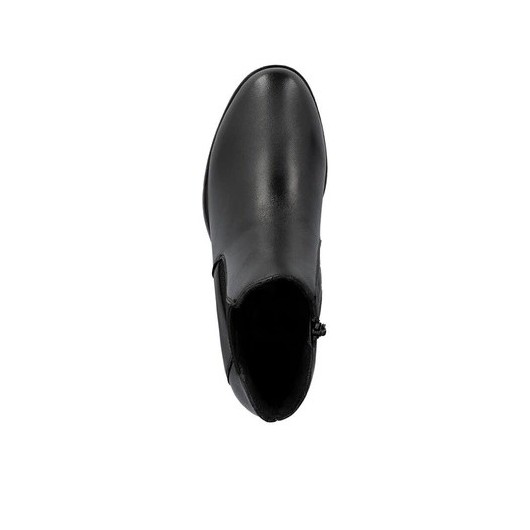 Sztyblety damskie Rieker 77051-00 czarne – skórzane, klasyczne