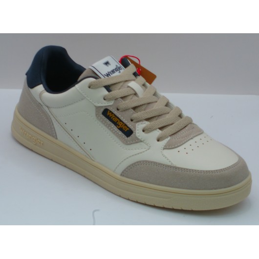 Buty męskie Wrangler – sneakersy casualowe beżowo-kremowe