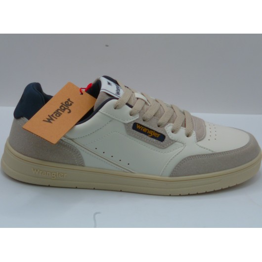 Buty męskie Wrangler – sneakersy casualowe beżowo-kremowe