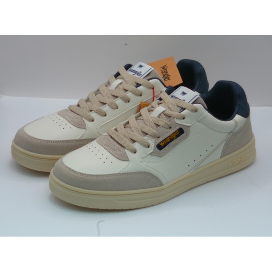 Buty męskie Wrangler – sneakersy casualowe beżowo-kremowe