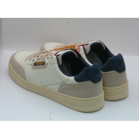 Buty męskie Wrangler – sneakersy casualowe beżowo-kremowe
