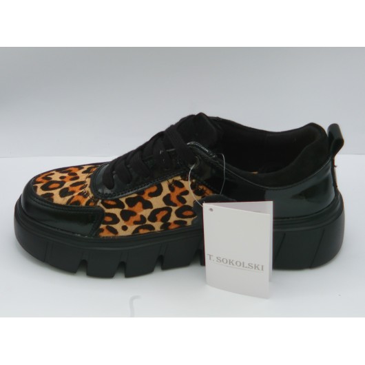 Sneakersy damskie T. Sokolski – panterka na platformie