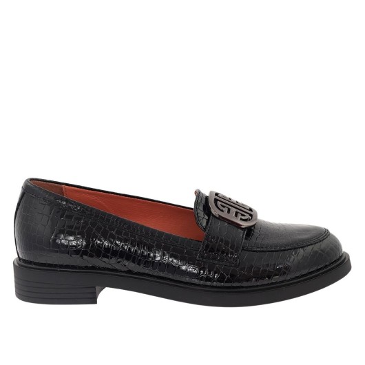 Mokasyny skórzane czarne Bioeco Arka