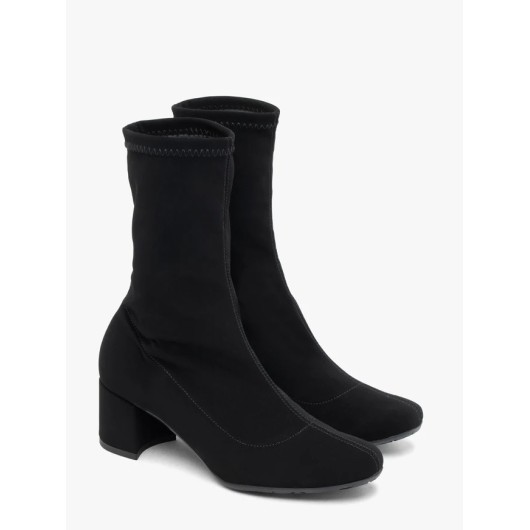 Ryłko czarne botki skarpetowe z elastyczną cholewką