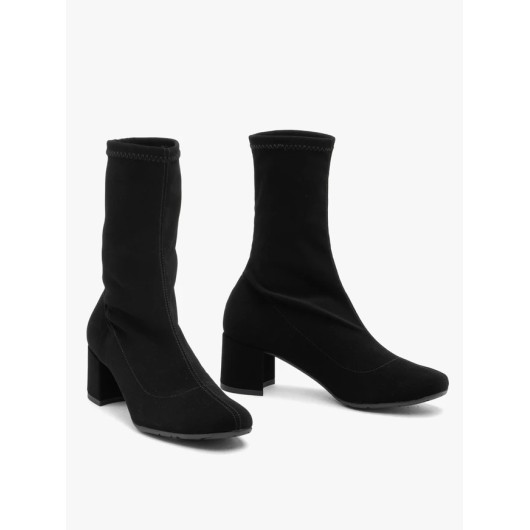 Ryłko czarne botki skarpetowe z elastyczną cholewką