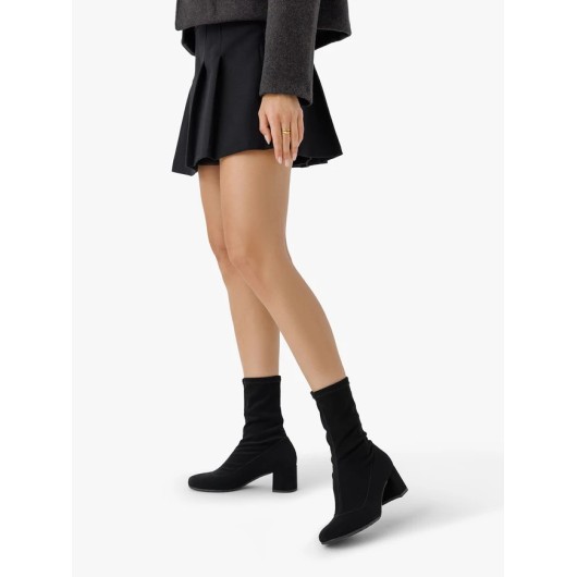 Ryłko czarne botki skarpetowe z elastyczną cholewką