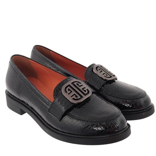 Mokasyny skórzane czarne Bioeco Arka