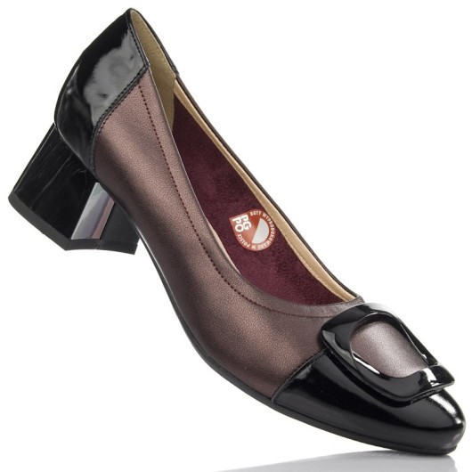 Czółenka skórzane Bioeco Arka bordo