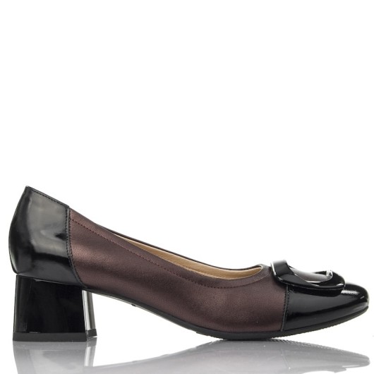 Czółenka skórzane Bioeco Arka bordo