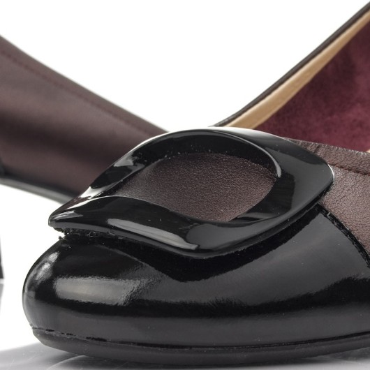 Czółenka skórzane Bioeco Arka bordo