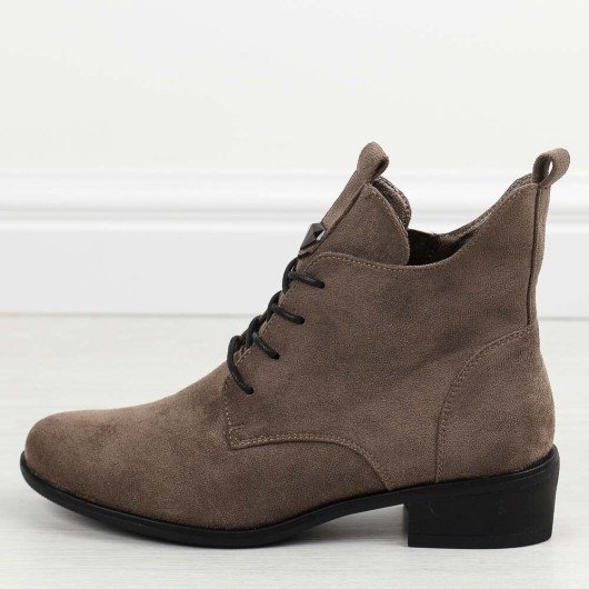 Półbuty damskie Daszyński SA198-24 szary zamsz