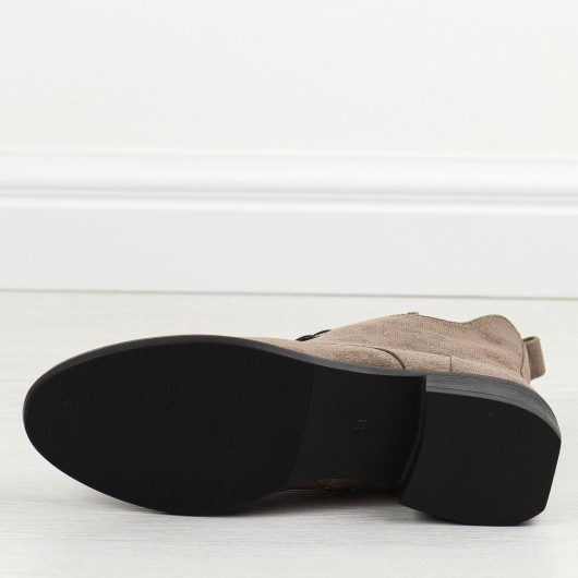 Półbuty damskie Daszyński SA198-24 szary zamsz