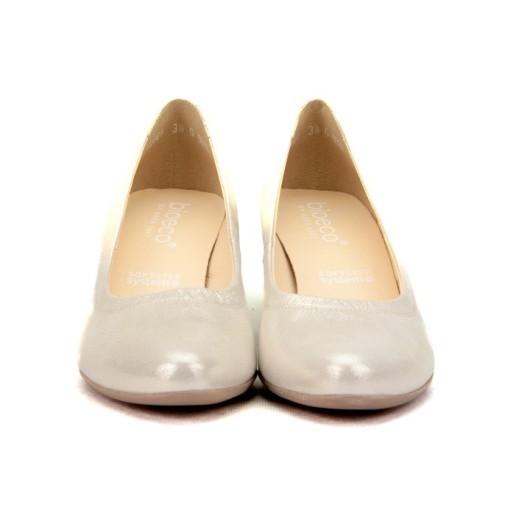 Czółenka skórzane Bioeco by Arka beżowe