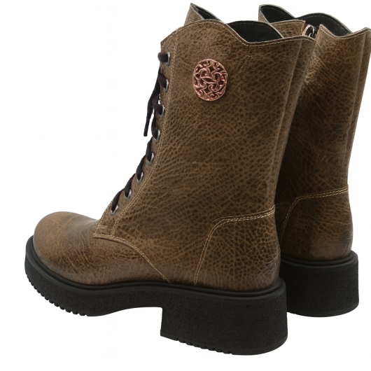 Workery długie skórzane Jaromin w kolorze ciemnej zieleni – modne, wygodne i solidne buty na co dzień i wyjątkowe okazje.