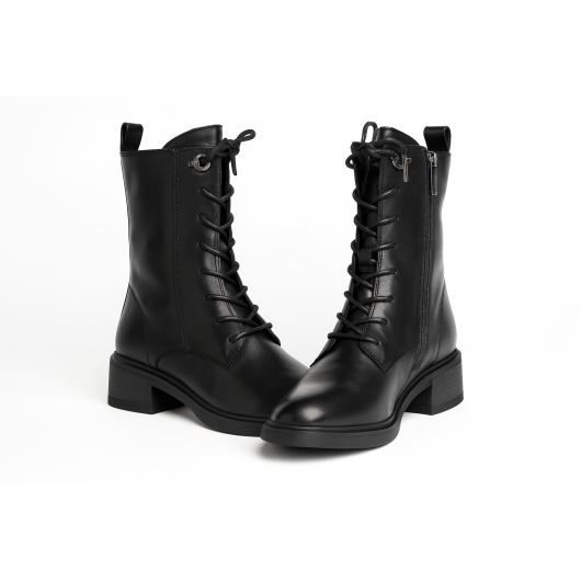 Trzewiki damskie skórzane Loretta Vitale – czarne, eleganckie, wygodne