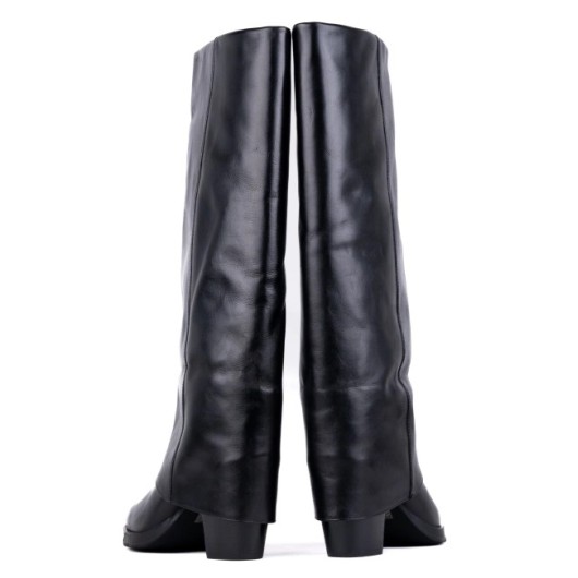 Damskie kozaki kowbojki ŁUK-BUT z naturalnej skóry w klasycznej czerni