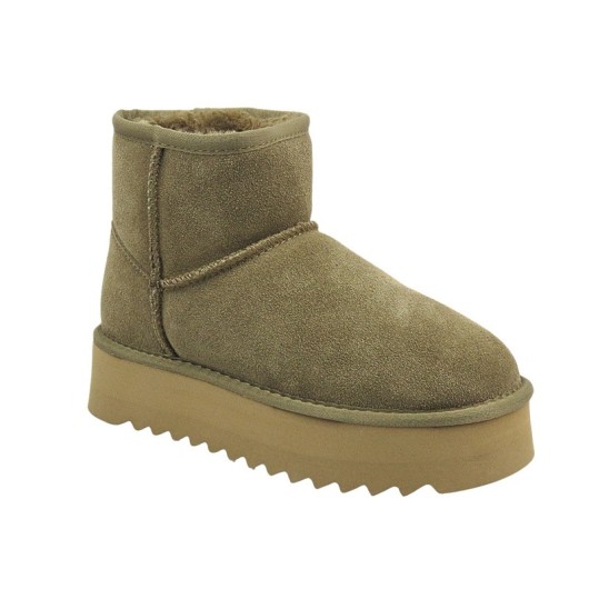 Śniegowce Skórzane Damskie Na Platformie Sokolski Z24-531