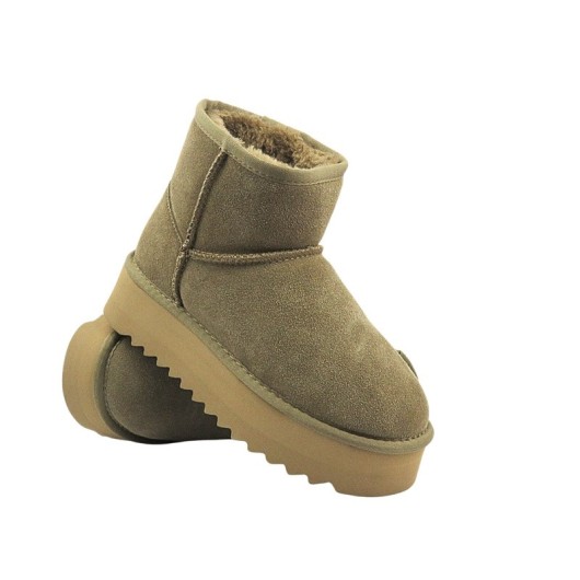 Śniegowce Skórzane Damskie Na Platformie Sokolski Z24-531