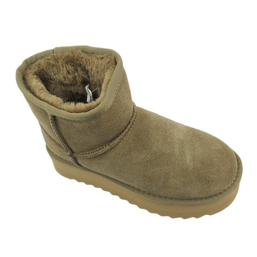 Śniegowce Skórzane Damskie Na Platformie Sokolski Z24-531