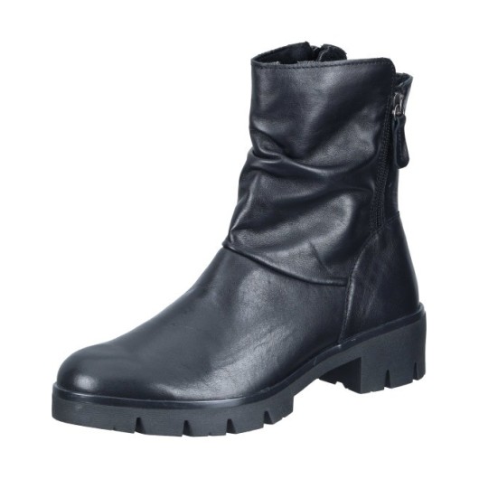 Botki skórzane  zapinane na zamek Comfortabel Tęgość H kolor: czarny