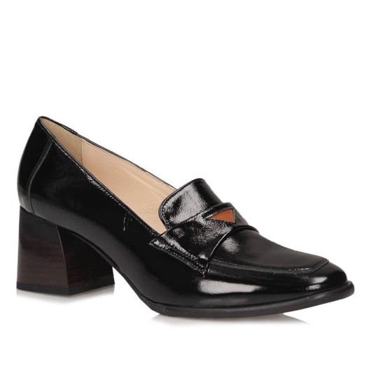 Eleganckie skórzane lakierowane półbuty Bioeco by Arka