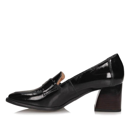 Eleganckie skórzane lakierowane półbuty Bioeco by Arka