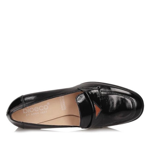 Eleganckie skórzane lakierowane półbuty Bioeco by Arka