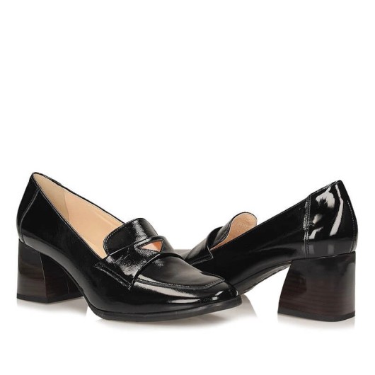 Eleganckie skórzane lakierowane półbuty Bioeco by Arka