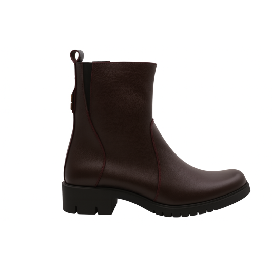 JROMIN – Skórzane Botki Damskie Bordowe | Stylowe i Wygodne Buty na Jesień i Zimę