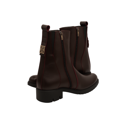 JROMIN – Skórzane Botki Damskie Bordowe | Stylowe i Wygodne Buty na Jesień i Zimę