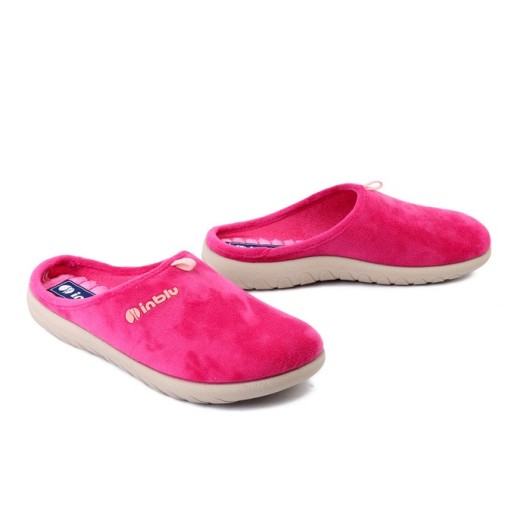 Kapcie damskie INBLU ET-37-005 ciemny róż – wygodne i ciepłe domowe obuwie