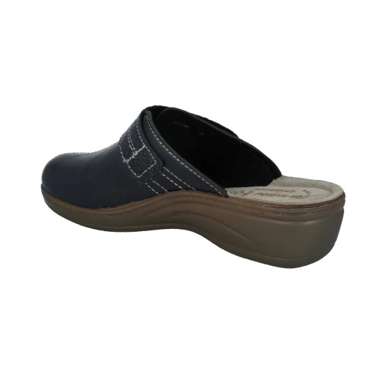 Inblu LY-80 granatowe klapki damskie – wygodne pantofle domowe na koturnie