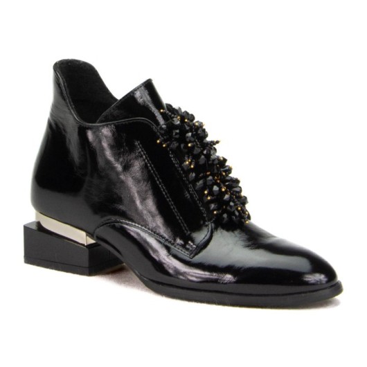 Skórzane lakierowane botki Bioeco by Arka