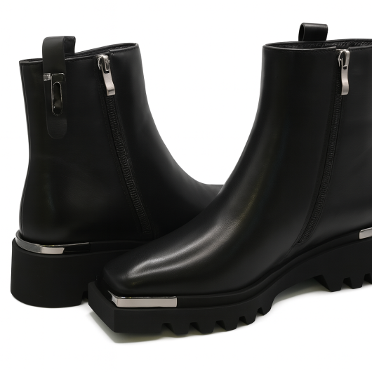 Skórzane botki Tazani z kwadratowym noskiem – elegancja i nowoczesny design