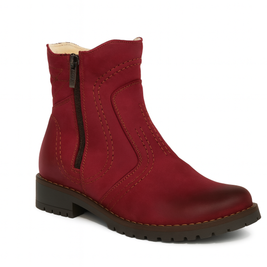 Skórzane botki But-Bal – kolor śliwkowy | Komfort, ciepło i elegancja na co dzień