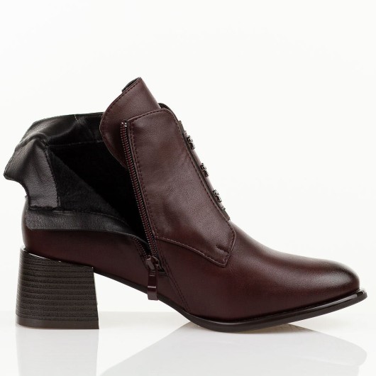 Bordowe botki damskie M. Daszyński – elegancja i wygoda na co dzień