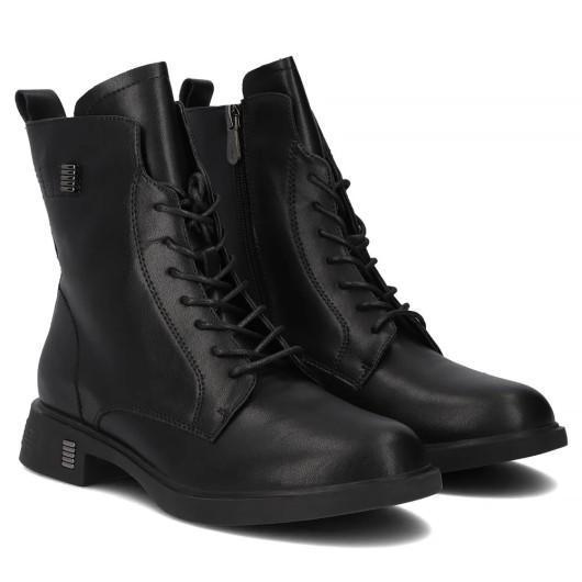 Trzewiki skórzane Filippo – czarne damskie