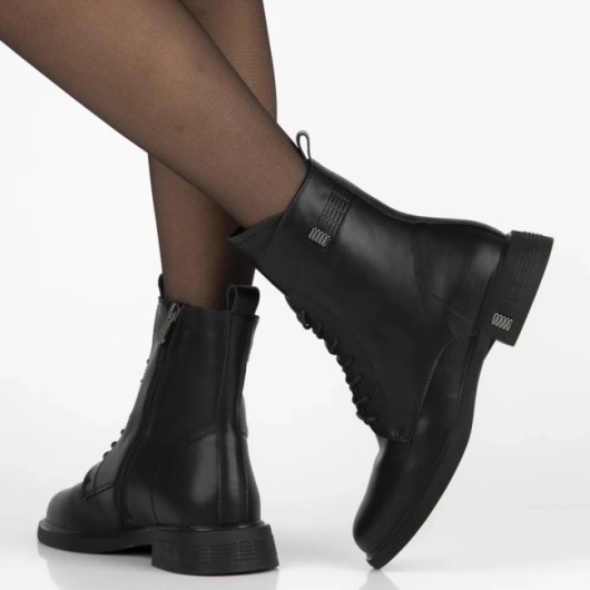 Trzewiki skórzane Filippo – czarne damskie