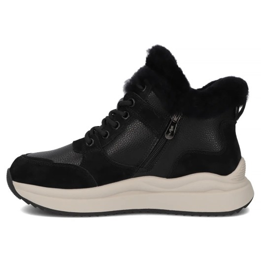 Skórzane botki na platformie Filippo – czarne