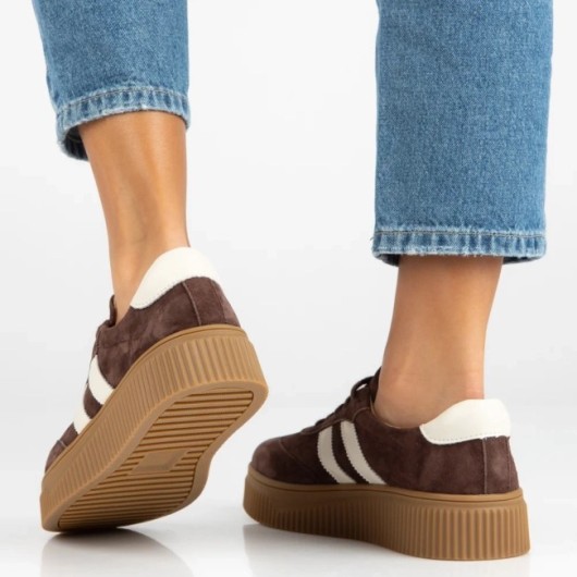 Skórzane sneakersy damskie Filippo brązowe – wygoda i styl na co dzień