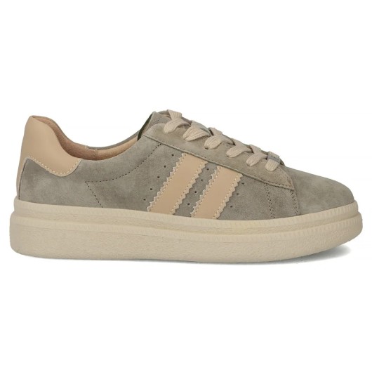 Skórzane sneakersy damskie Filippo szare na platformie