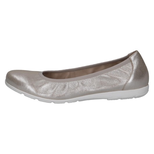Caprice 9-22150-42-341 Taupe Metallic – baleriny skórzane